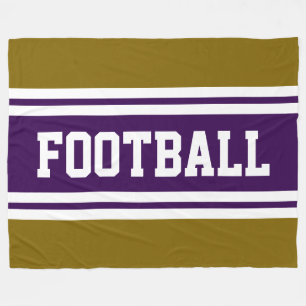 Manta Polar FOOTBALL negrita Rayas de Carreras blanca moradas