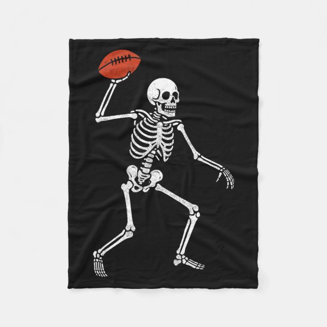 Manta Polar Football Skeleton Playing Football Halloween Skull (Anverso)
