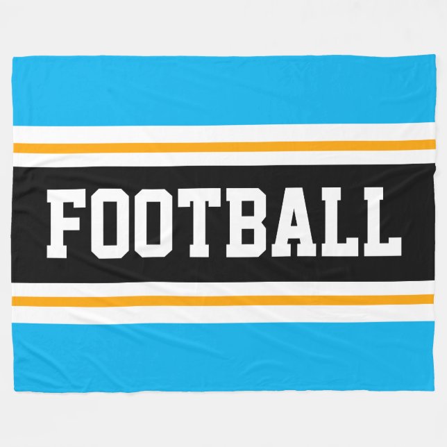 Manta Polar FOOTBALL Sporty Sky Blue Black Stripes (Frente (Horizontal))