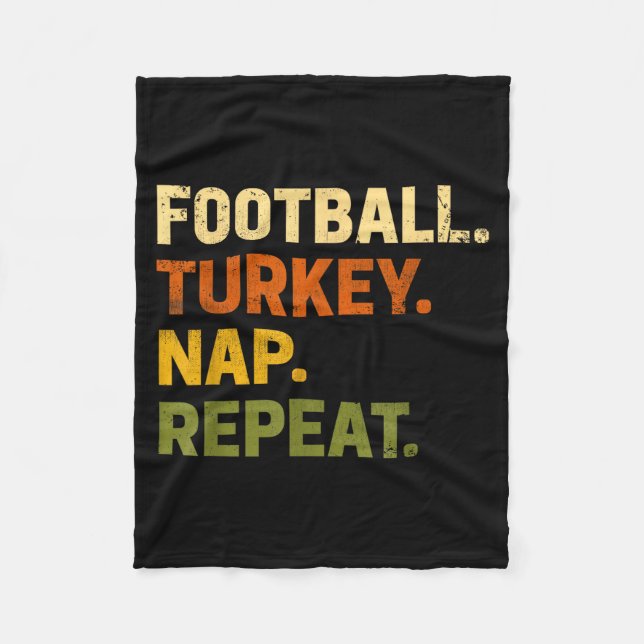 Manta Polar Football Turkey Nap Repeat Thanksgiving Costume Le (Anverso)
