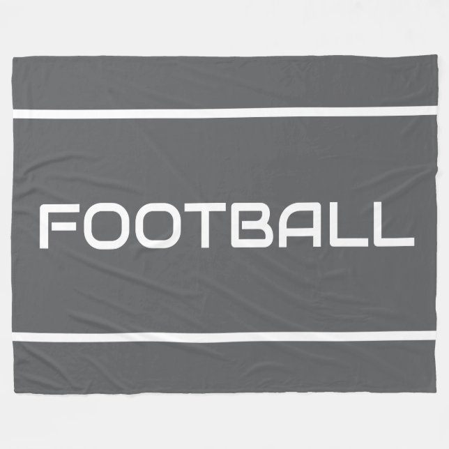 Manta Polar FOOTBALL White Text Stripes On Professional Gray (Frente (Horizontal))
