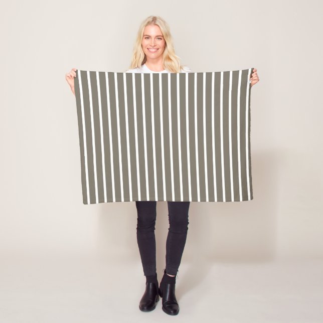 Manta Polar For Cozy Homes – Taupe & White Striped (In situ)