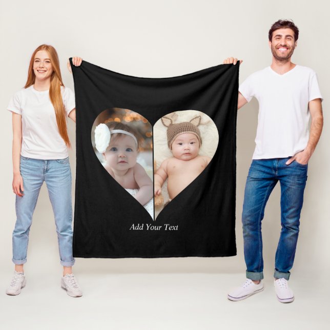 Manta Polar Forma cardíaca 2 Collage de fotos (In situ)