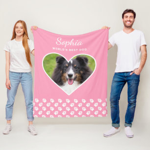 Manta Polar Forma de corazón Foto de mascota personalizada en