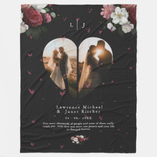 Manta Polar Forma de corazón simple personalizada 2 Collage de