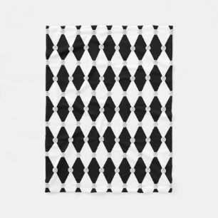 Manta Polar Forma de diamante Harlequin Black White Rhombus
