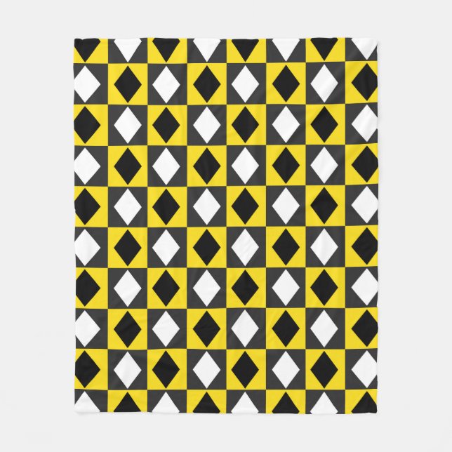 Manta Polar Forma de diamante Rhombus blanco amarillo (Anverso)