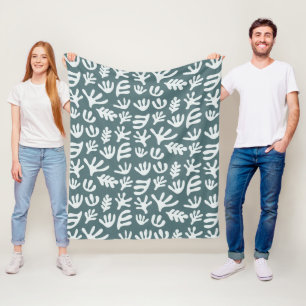 Manta Polar Formas botánicas Modelo de corte de matismo Fleece