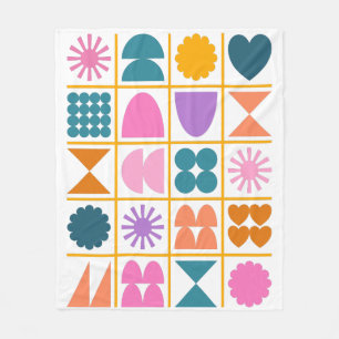 Manta Polar Formas geométricas coloridas Diseño sencillo y mod