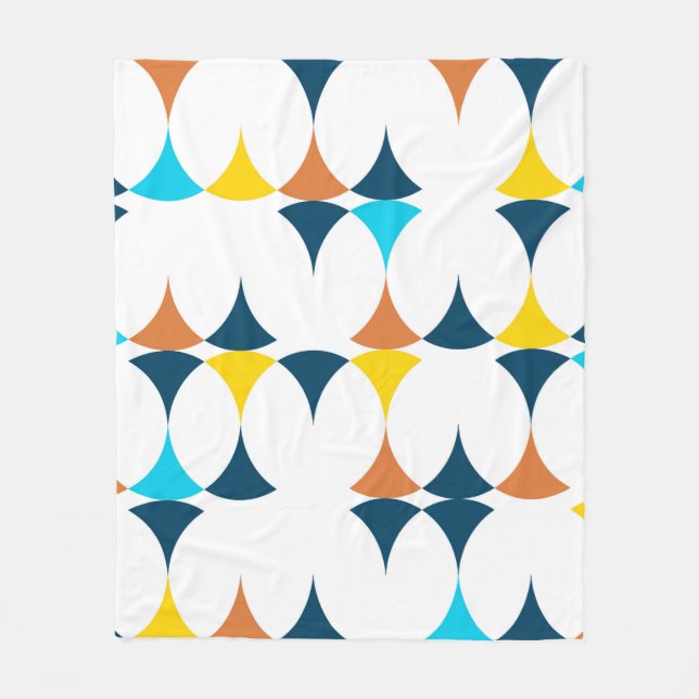 Manta Polar Formas geométricas coloridas, modernas, frescas y  (Anverso)