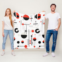 Formas geométricas de Bauhaus en rojo negro sobre 