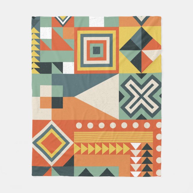 Manta Polar Formas geométricas, fondo simple plano. (Anverso)