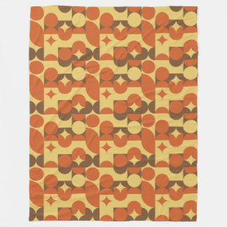 Manta Polar Formas geométricas retro naranja marrón amarillo