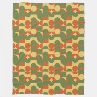 Manta Polar Formas geométricas retro naranja verde amarillo