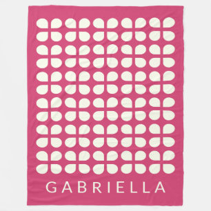 Manta Polar Formas modernas de medio siglo Raspberry Personali