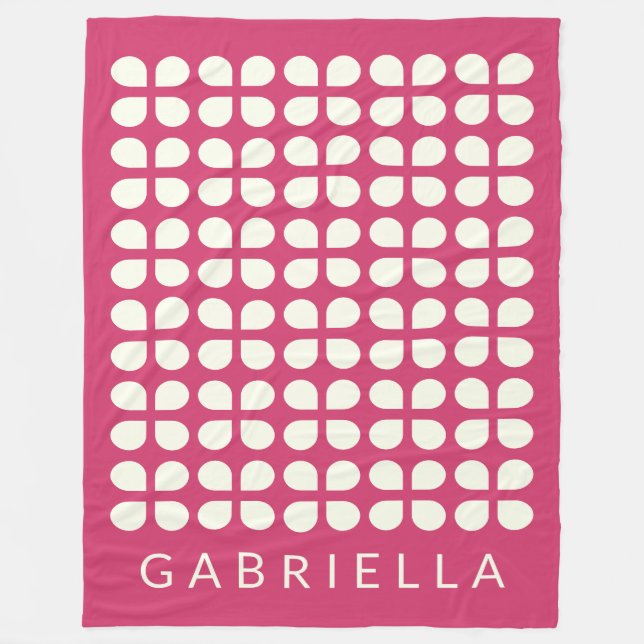 Manta Polar Formas modernas de medio siglo Raspberry Personali (Anverso)