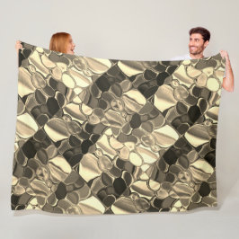 Manta Polar Formas redondeadas en color bronce o beige, brilla