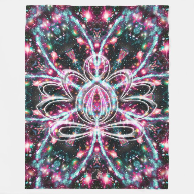 Manta Polar Fosforescencia Zen Lotus (Anverso)