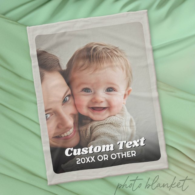 Manta Polar Foto completa - Texto personalizado vertical (Custom Photo Blanket)