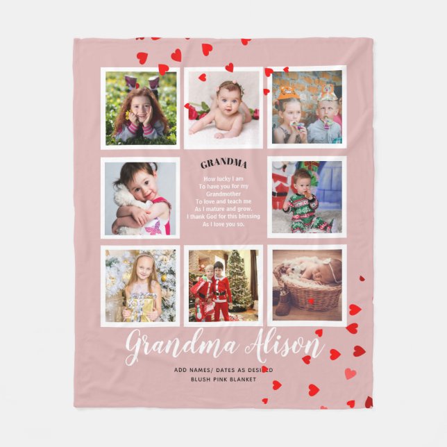 Manta Polar Foto de Blanket Abuma Poem Grandma Family Tree (Anverso)