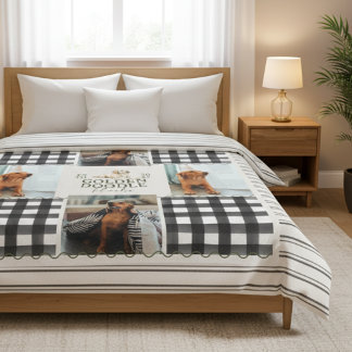 Manta Polar Foto de cuatro Mascotas de oro de Gingham Checkere