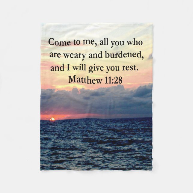 MANTA POLAR FOTO DE ESPIRITUAL MATTHEW 11:28 SUNRISE SCRIPTURE (Anverso)