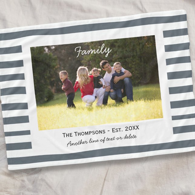 Manta Polar Foto de familia personalizado Est. Rayos grises y  (Subido por el creador)