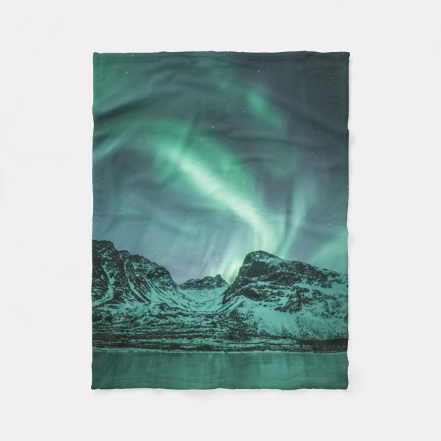 Manta Polar Foto de la naturaleza de las luces del norte (Anverso)