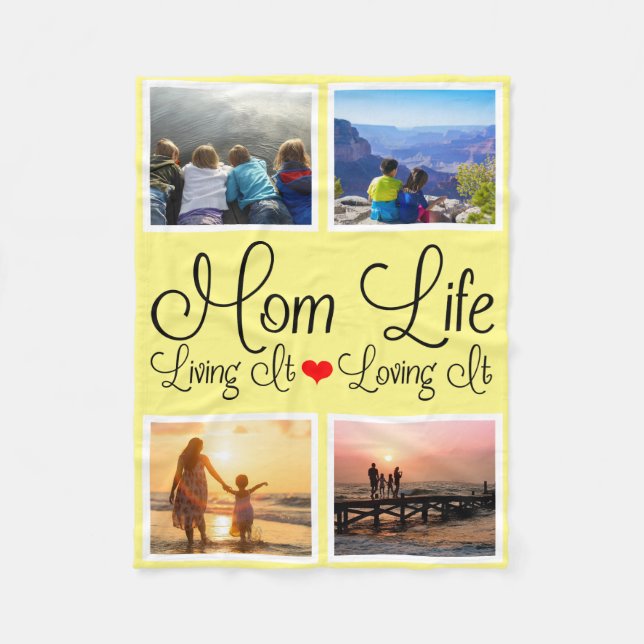 Manta Polar Foto de Mamá Vida Amarilla (Anverso)