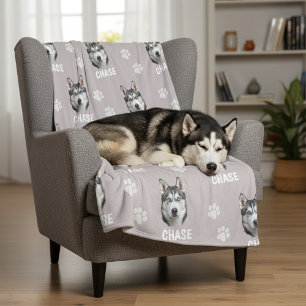 Manta Polar Foto de mascota personalizada nombre perro