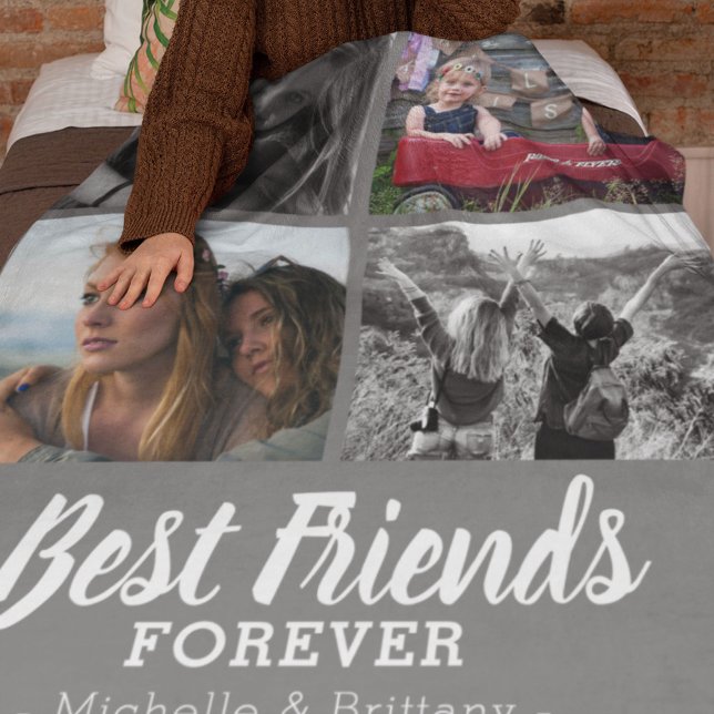 Manta Polar Foto de Mejores Amigos Modernos | Gris (Subido por el creador)