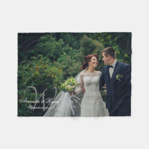 Manta Polar Foto de monograma personalizado recién casada Keep