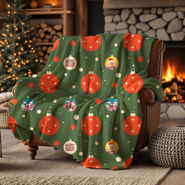 Manta Polar Foto de Navidades de merry y Bright (Merry and Bright Christmas Photo Fleece Blanket)