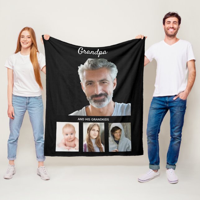 Manta Polar Foto de nietos negros de abuelo (In situ)