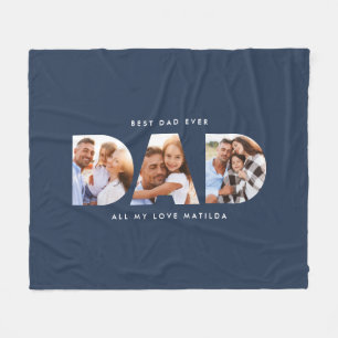 Manta Polar Foto de papá regalo para niños de tipografía moder