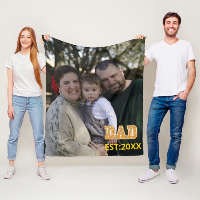 Manta Polar Foto de personalizado Padre Deporte Día Papá Balon (In situ)