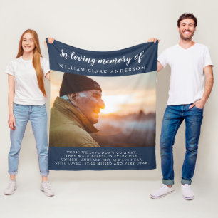 Manta Polar Foto de poema de Tributo por amor a la memoria
