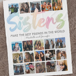 Manta Polar Foto de Sisters Pastel Rainbow