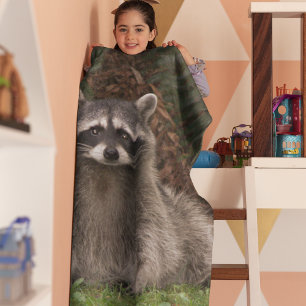 Manta Polar Foto de vida silvestre de Cute Forest Raccoon