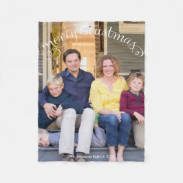 Manta Polar Foto familiar Feliz Navidad