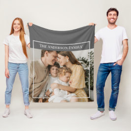 Manta Polar Foto familiar personalizada | Nombre de familia pe
