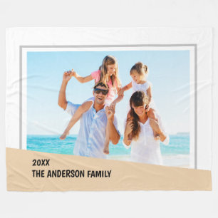 Manta Polar Foto mínima moderna con bloque de color diagonal