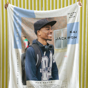 Manta Polar Foto minimalista Graduada Foto Fun Facts Keepsake