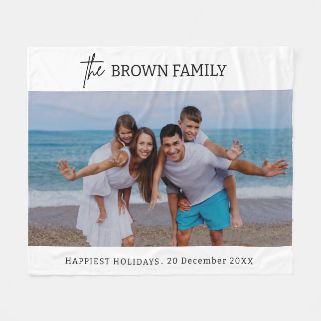 Manta Polar Foto moderna de la familia de Personalizados simpl (Frente (Horizontal))