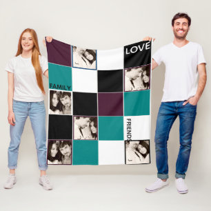 Manta Polar FOTO personalizada Blanket Eggplant Turquoise
