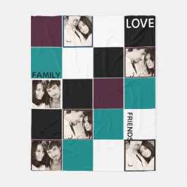 Manta Polar FOTO personalizada Blanket Eggplant Turquoise
