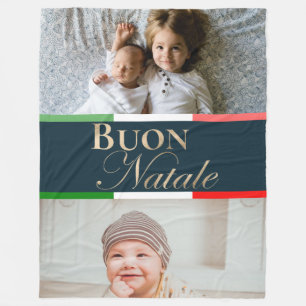 Manta Polar Foto personalizada Buon Natale Navidad italiana