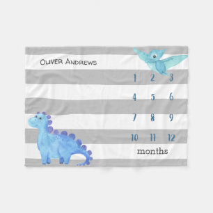Manta Polar Foto personalizada de hito de dinosaurio para beb