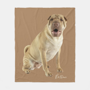 Manta Polar Foto personalizada de perro de Shar Pei