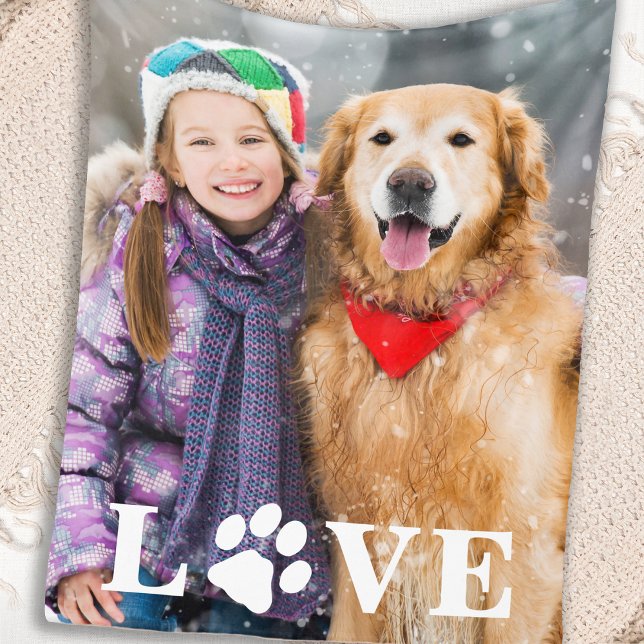 Manta Polar Foto personalizada de perro impresa con amor para  (Subido por el creador)
